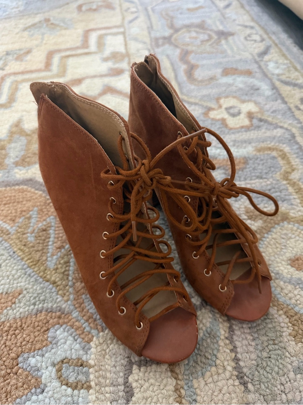 Chinese Laundry Brown Booties Open Toe 6